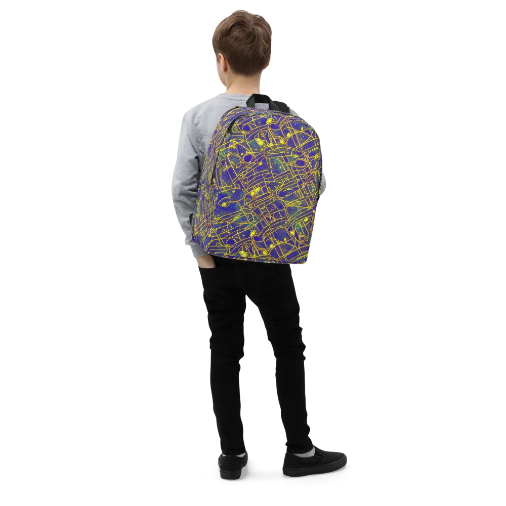 Golden Grid on Minimalist Backpack — Right Front