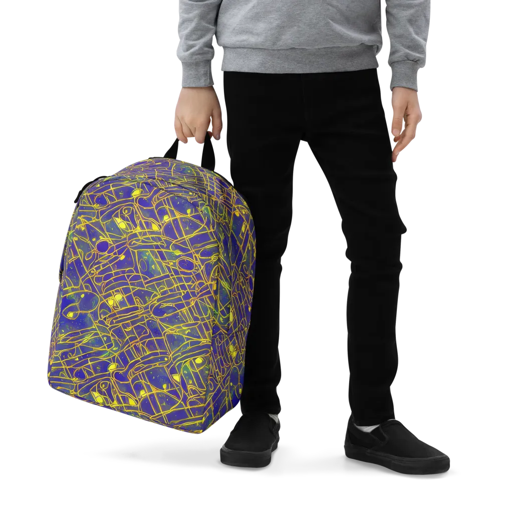 Golden Grid on Minimalist Backpack — Zoomed-in