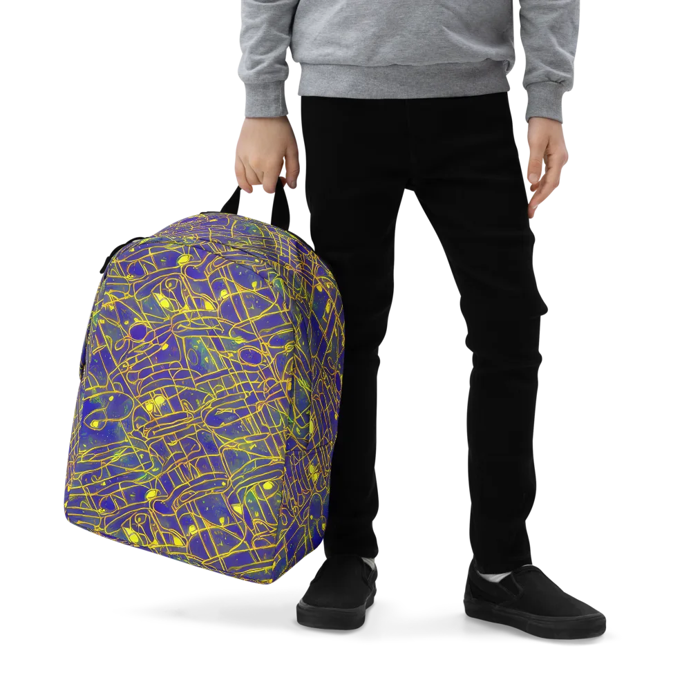 Golden Grid on Minimalist Backpack — Zoomed-in