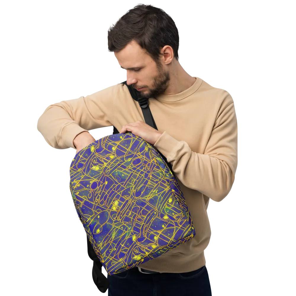 Golden Grid on Minimalist Backpack — Front