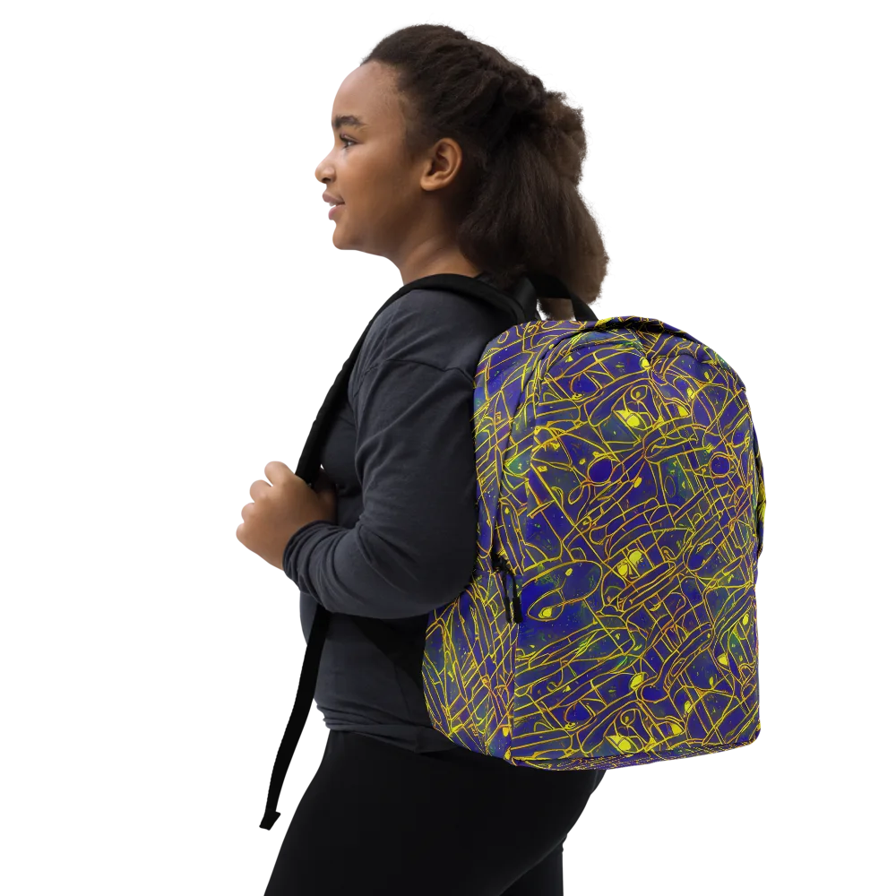 Golden Grid on Minimalist Backpack — Right Front