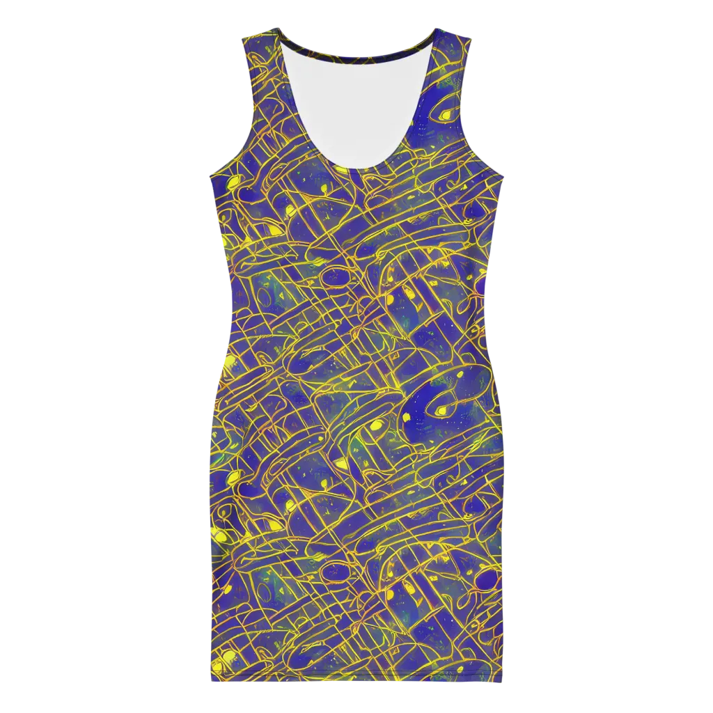 Golden Grid on Bodycon Dress — Front