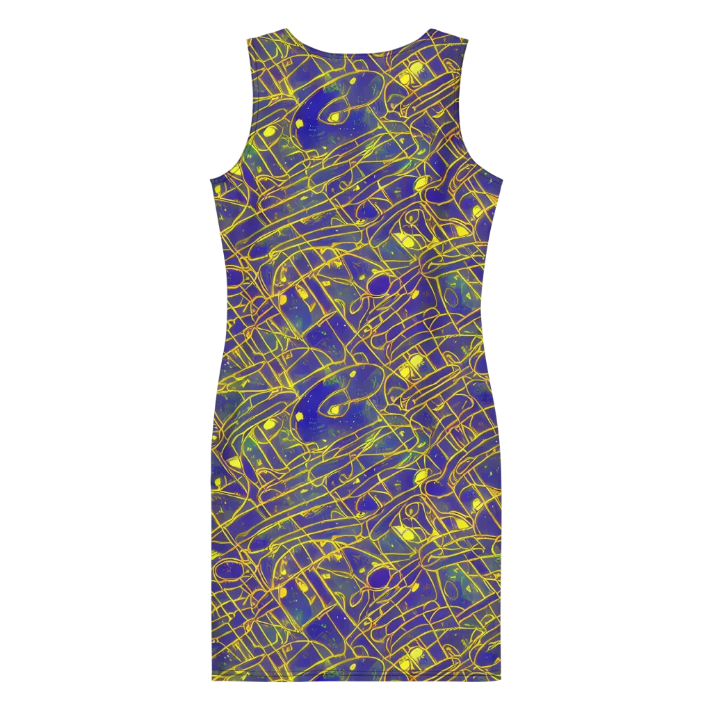 Golden Grid on Bodycon Dress — Back