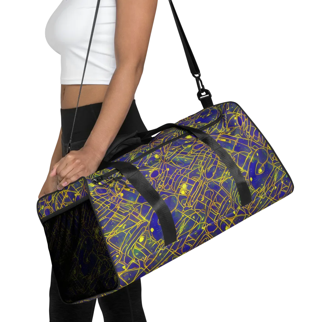 Golden Grid on Duffle Bag — Front