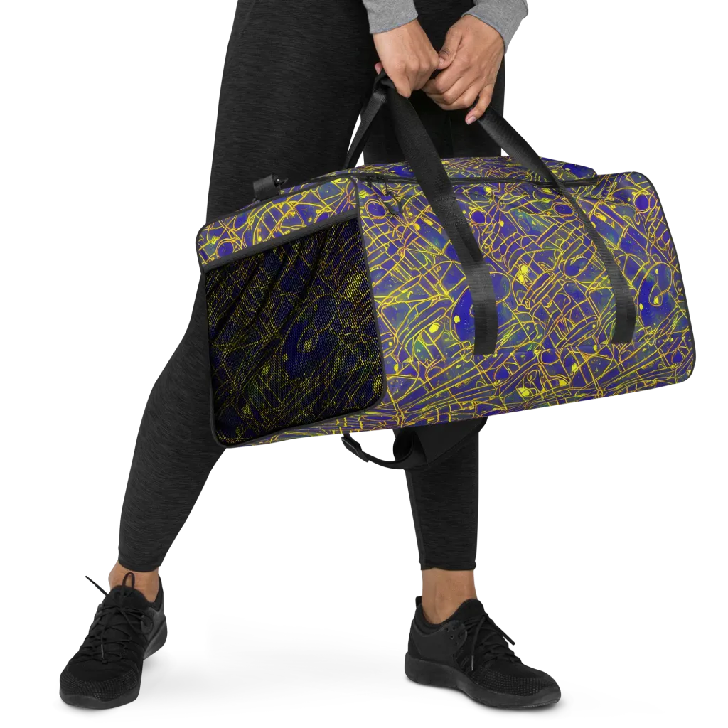 Golden Grid on Duffle Bag — Right Front
