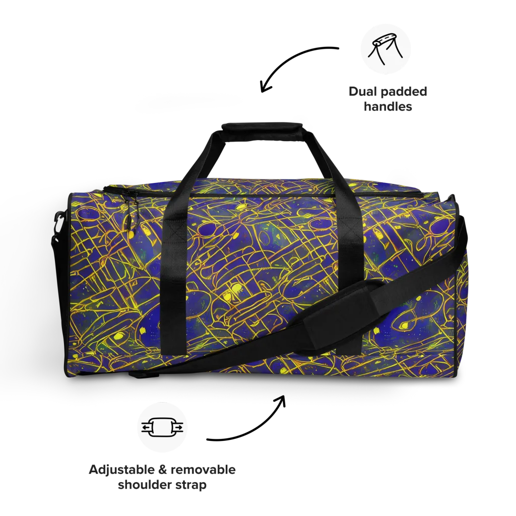 Golden Grid on Duffle Bag — Front