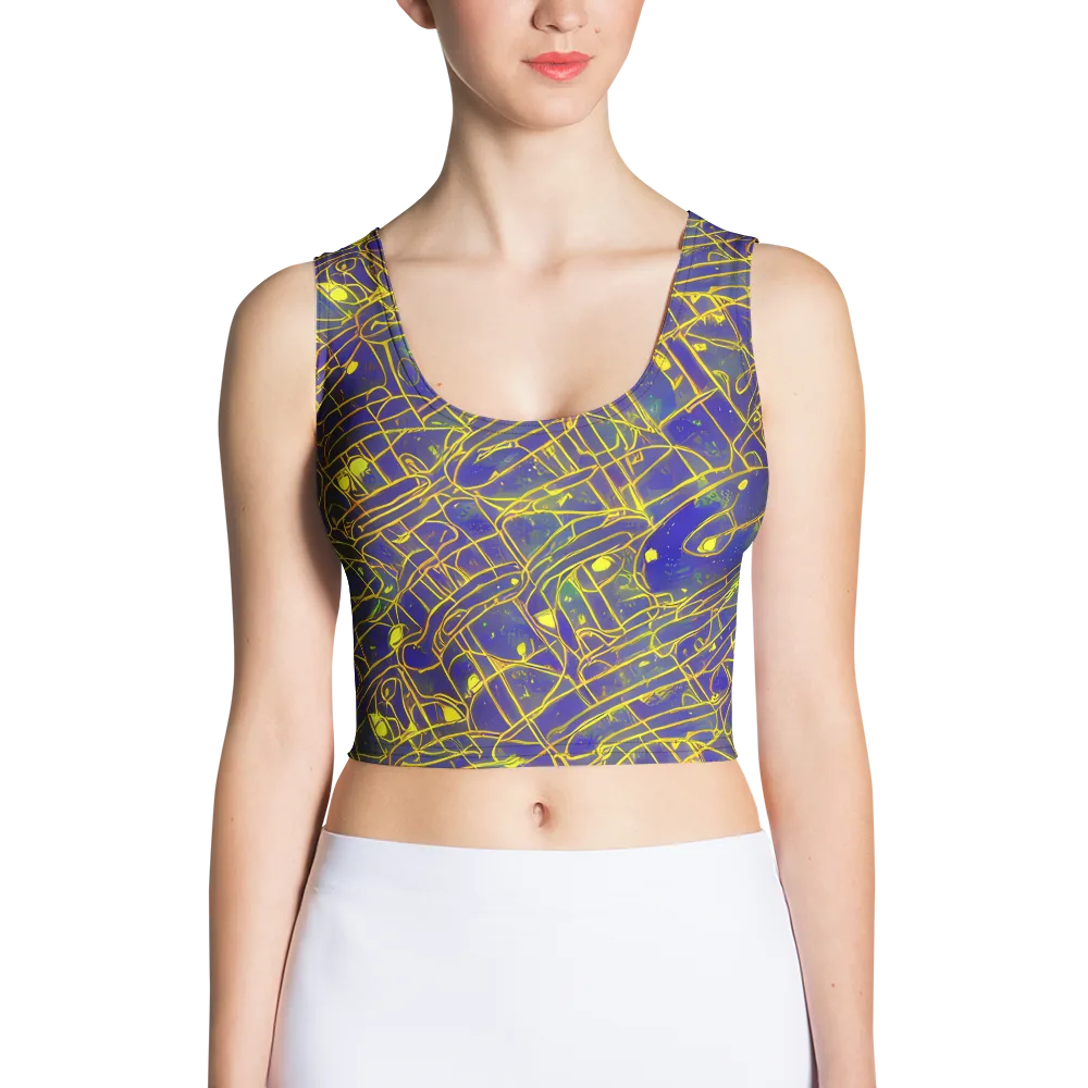 Golden Grid on Crop Top — Front