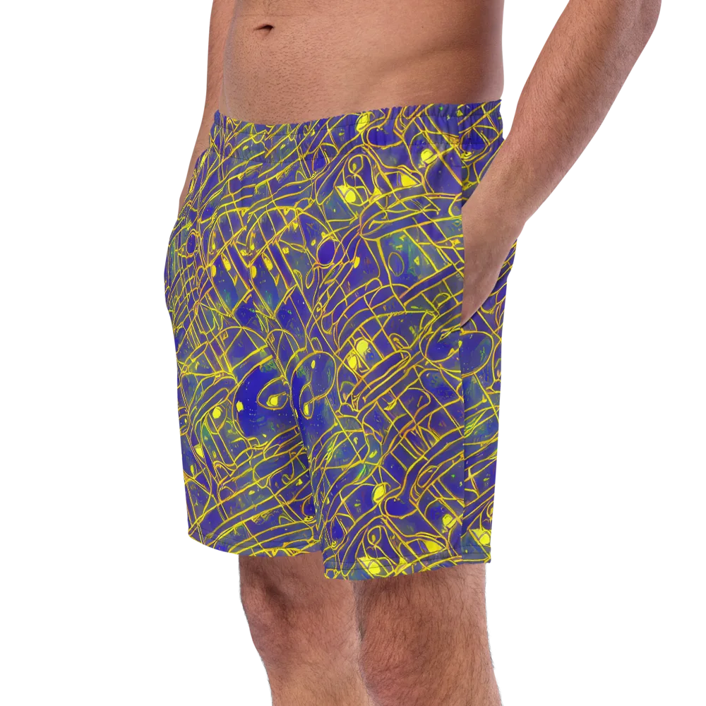 Golden Grid on Swim Trunks — Left Front