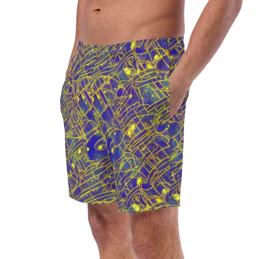 Golden Grid on a Swim Trunks