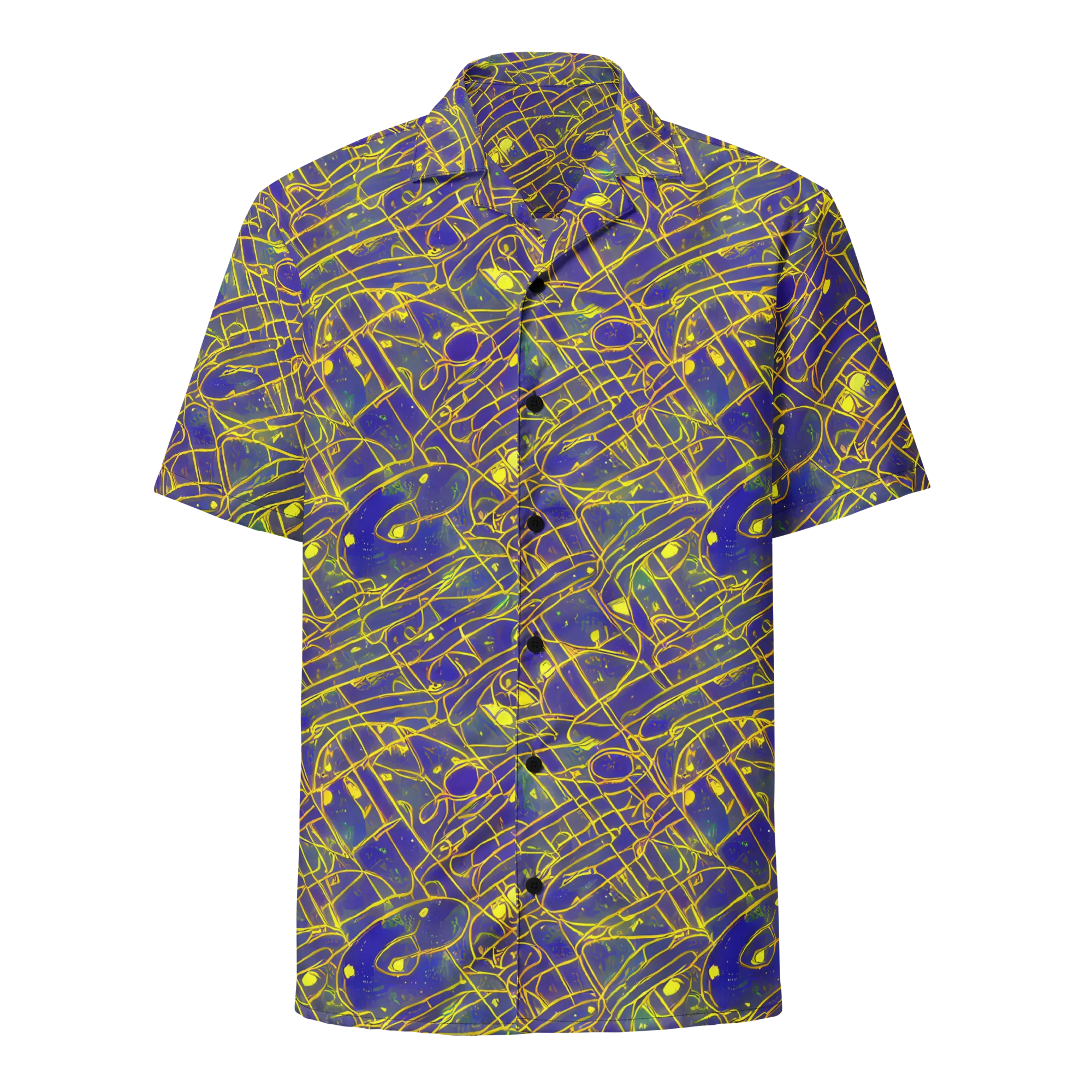 Golden Grid on Button Shirt — Front