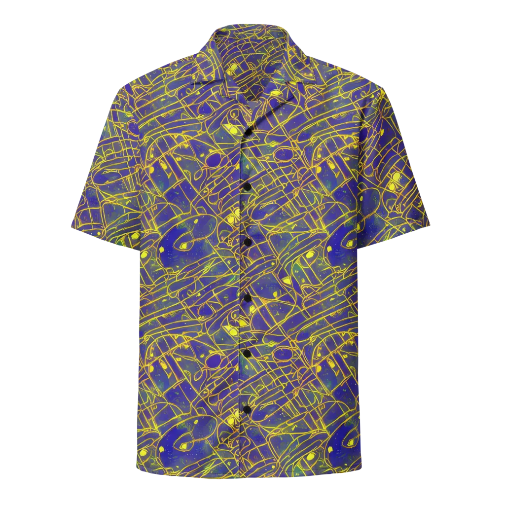 Golden Grid on Button Shirt — Front