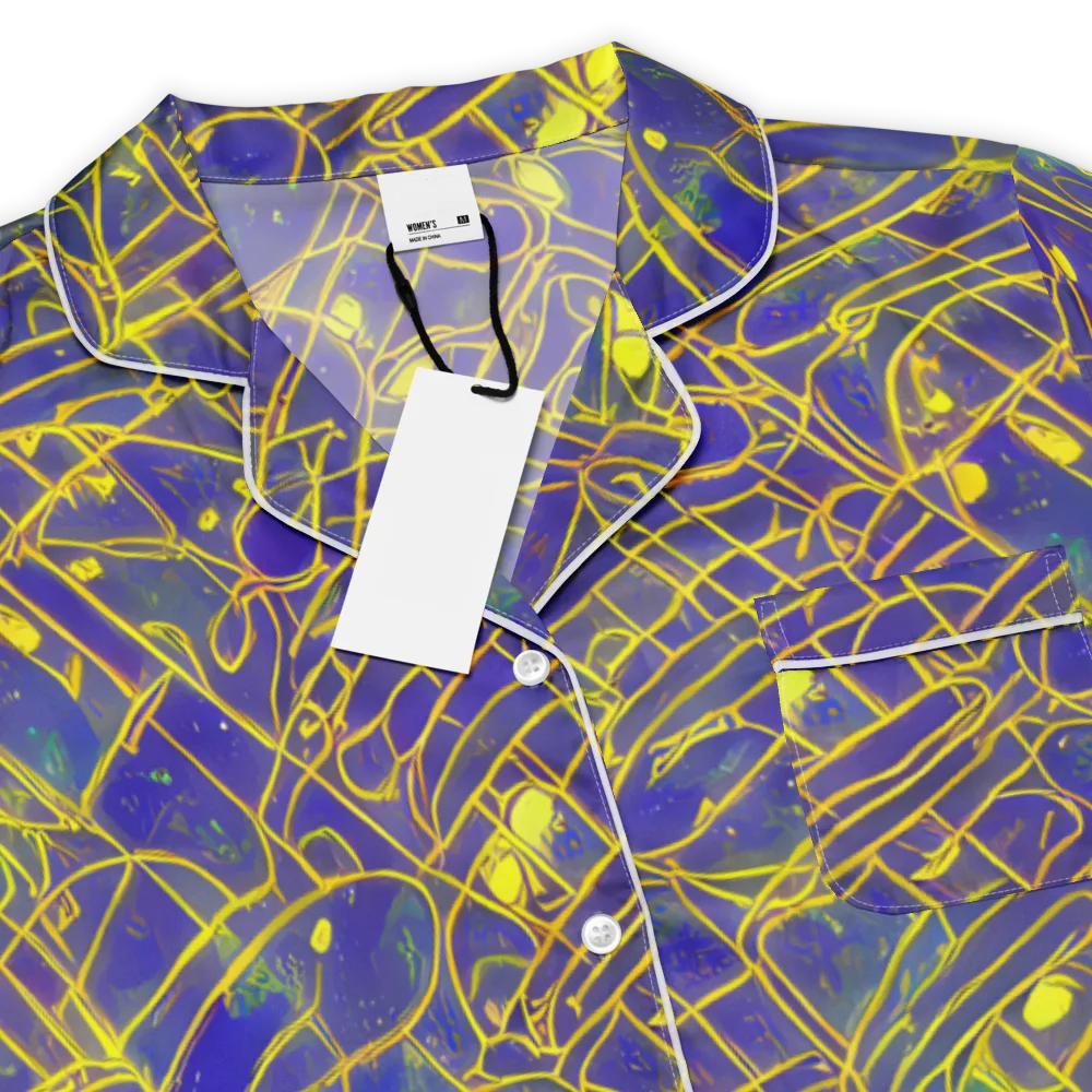 Golden Grid on Women's Short Sleeve Pajama Top — Product details