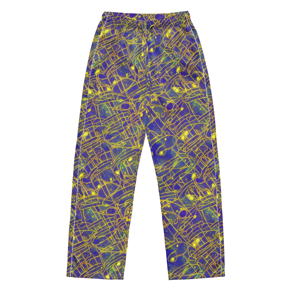 Golden Grid on Women's Pajama Pants — Front