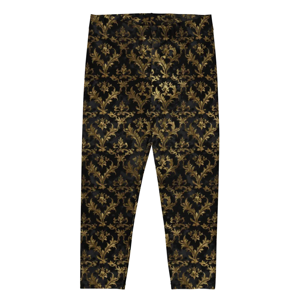 Gilded Damask on Capri Leggings — Front