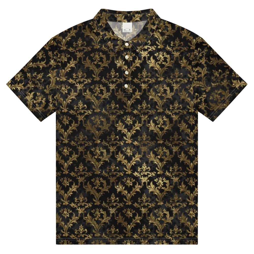 Gilded Damask on Men's Slim Fit Polo Shirt — Front
