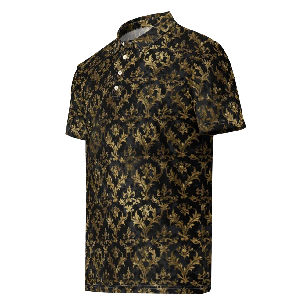Gilded Damask on Men's Slim Fit Polo Shirt — Left Front