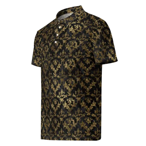 Gilded Damask on a Men's Slim Fit Polo Shirt