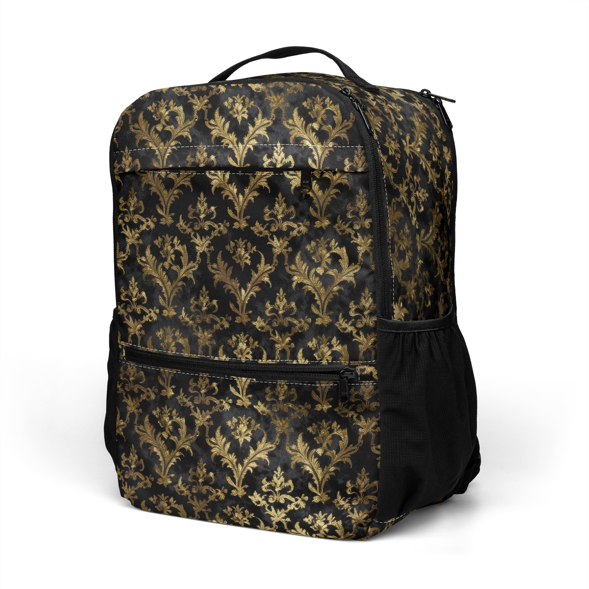 Gilded Damask on Utility Backpack — Left Front