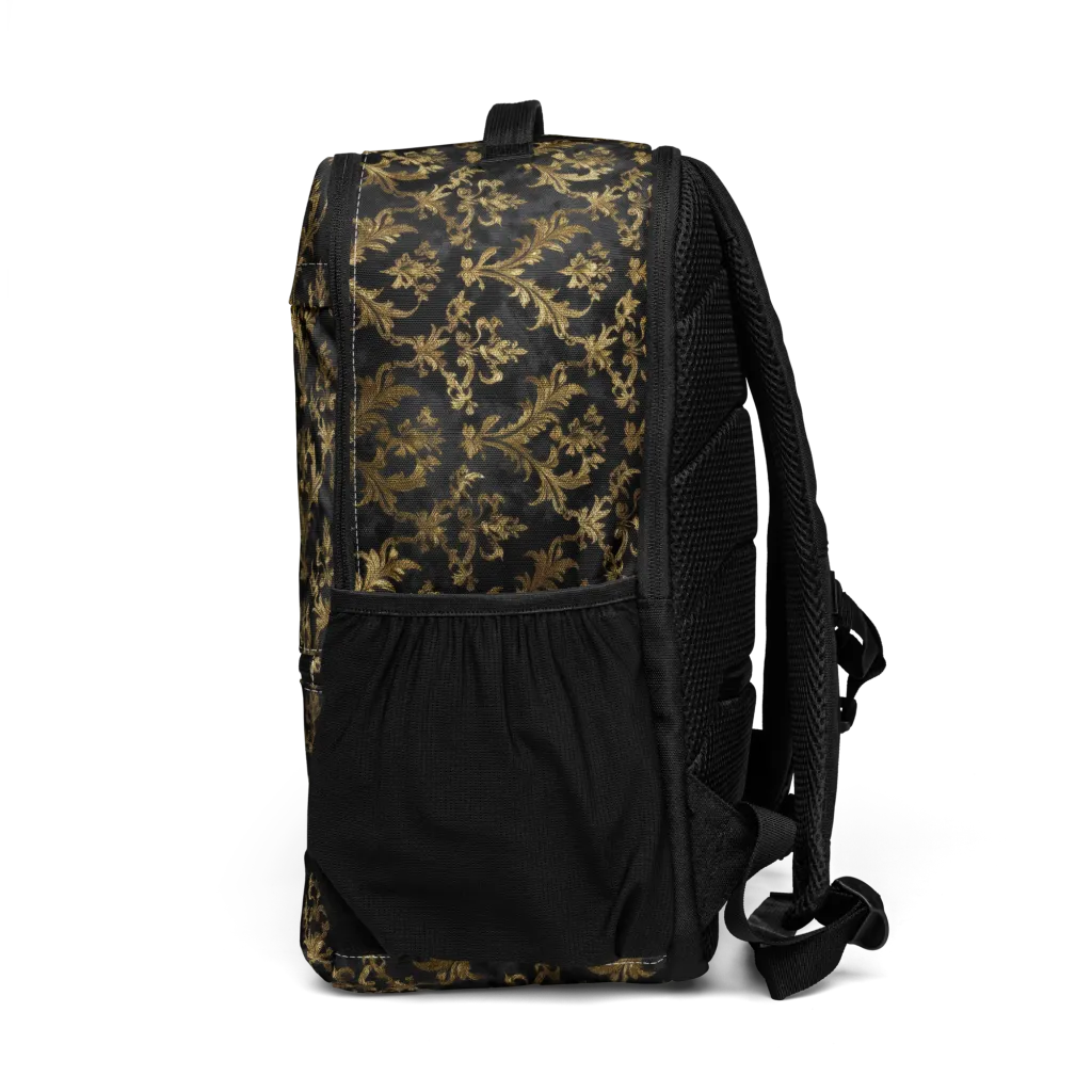 Gilded Damask on Utility Backpack — Left