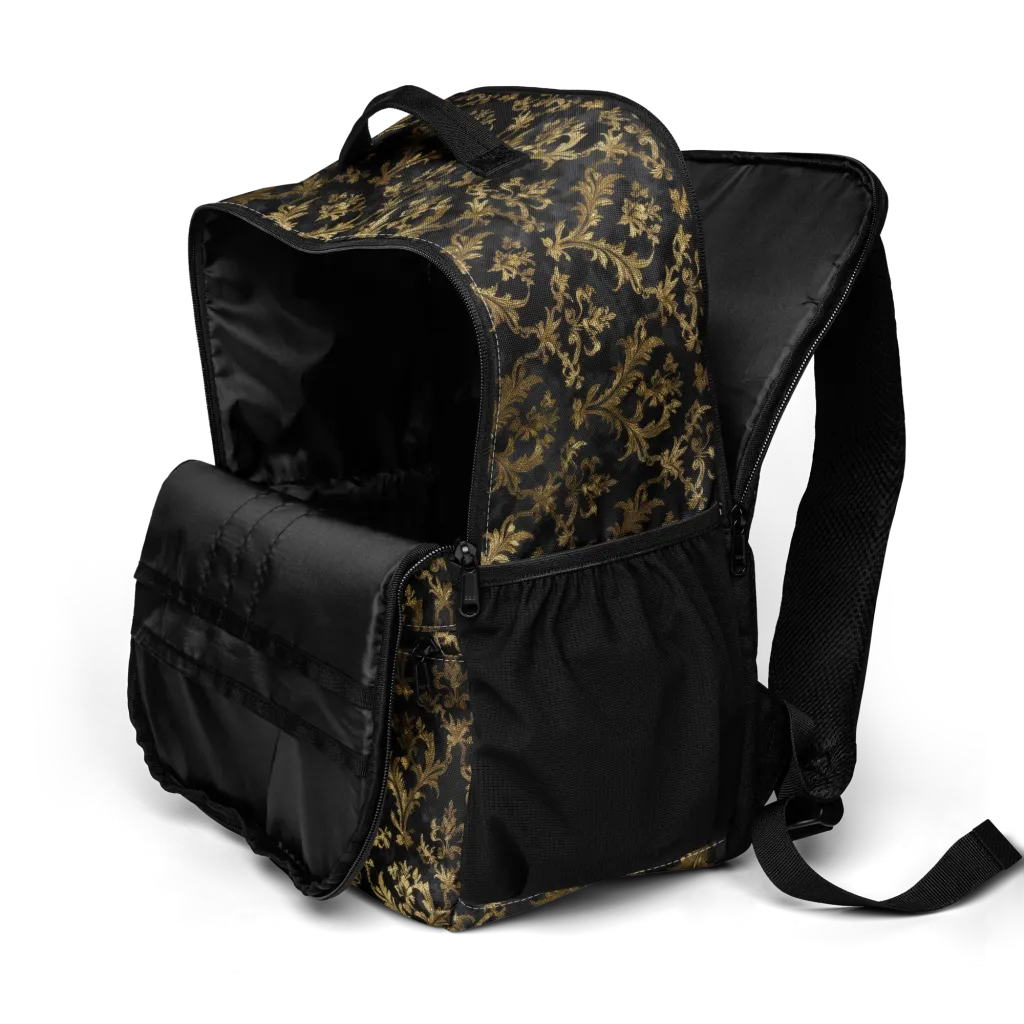 Gilded Damask on Utility Backpack — Product details 2