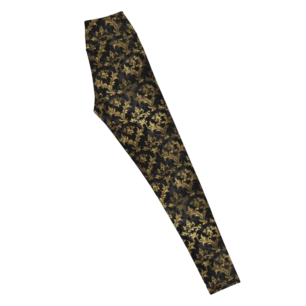 Gilded Damask on Yoga Leggings — Right