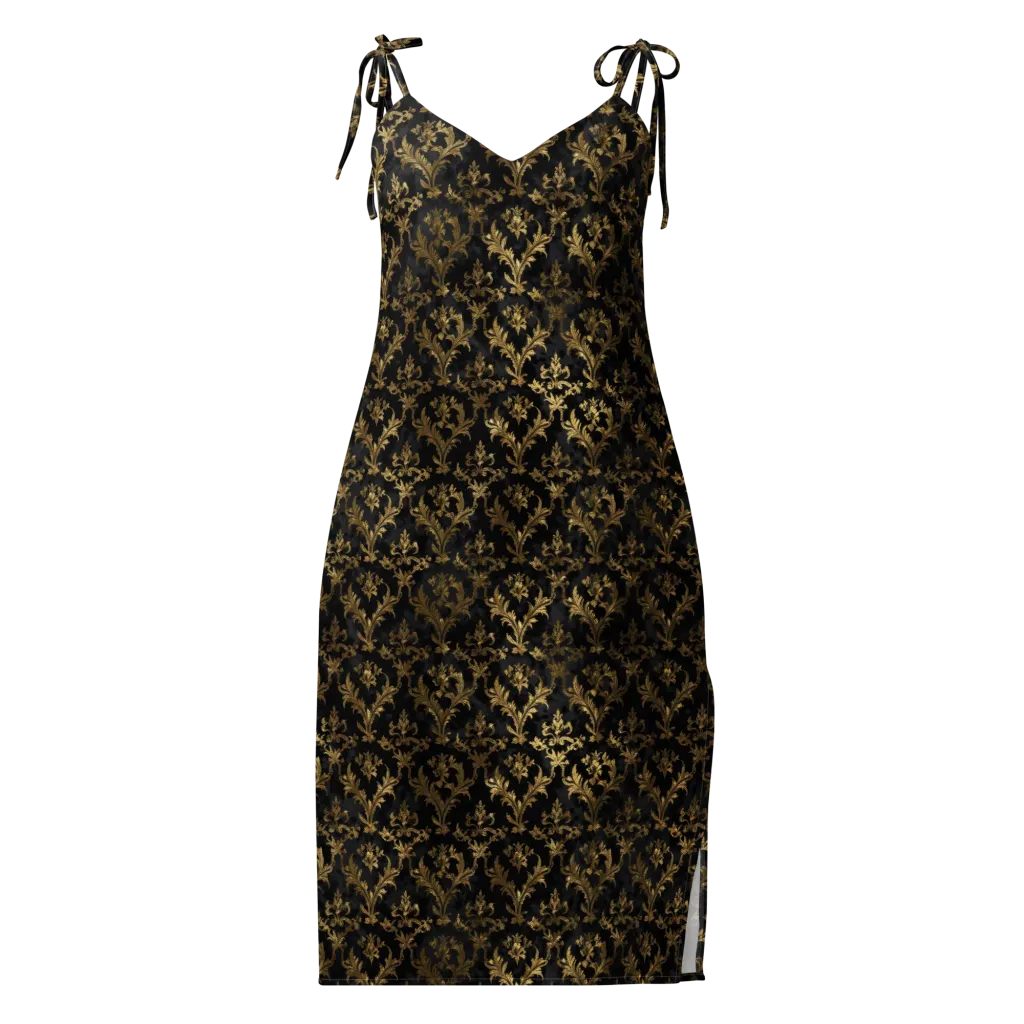 Gilded Damask on Slip Dress — Front