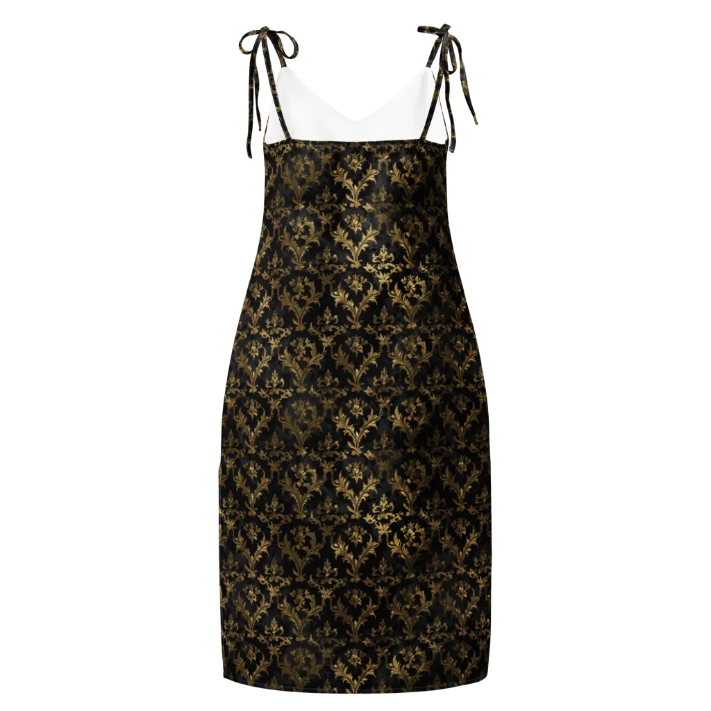 Gilded Damask on Slip Dress — Back