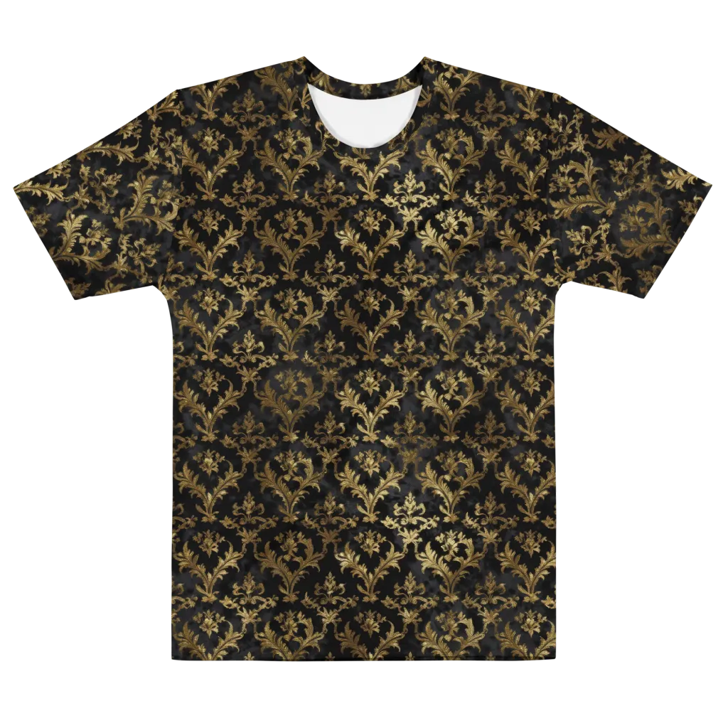 Gilded Damask on Men's Cotton Crew Neck T-Shirt — Front