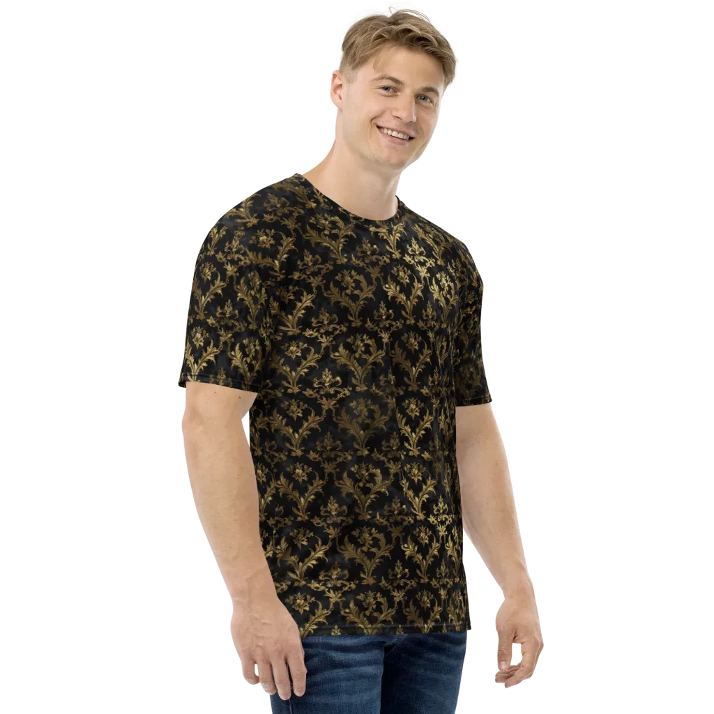 Gilded Damask on Men's Crew Neck T-Shirt — Right