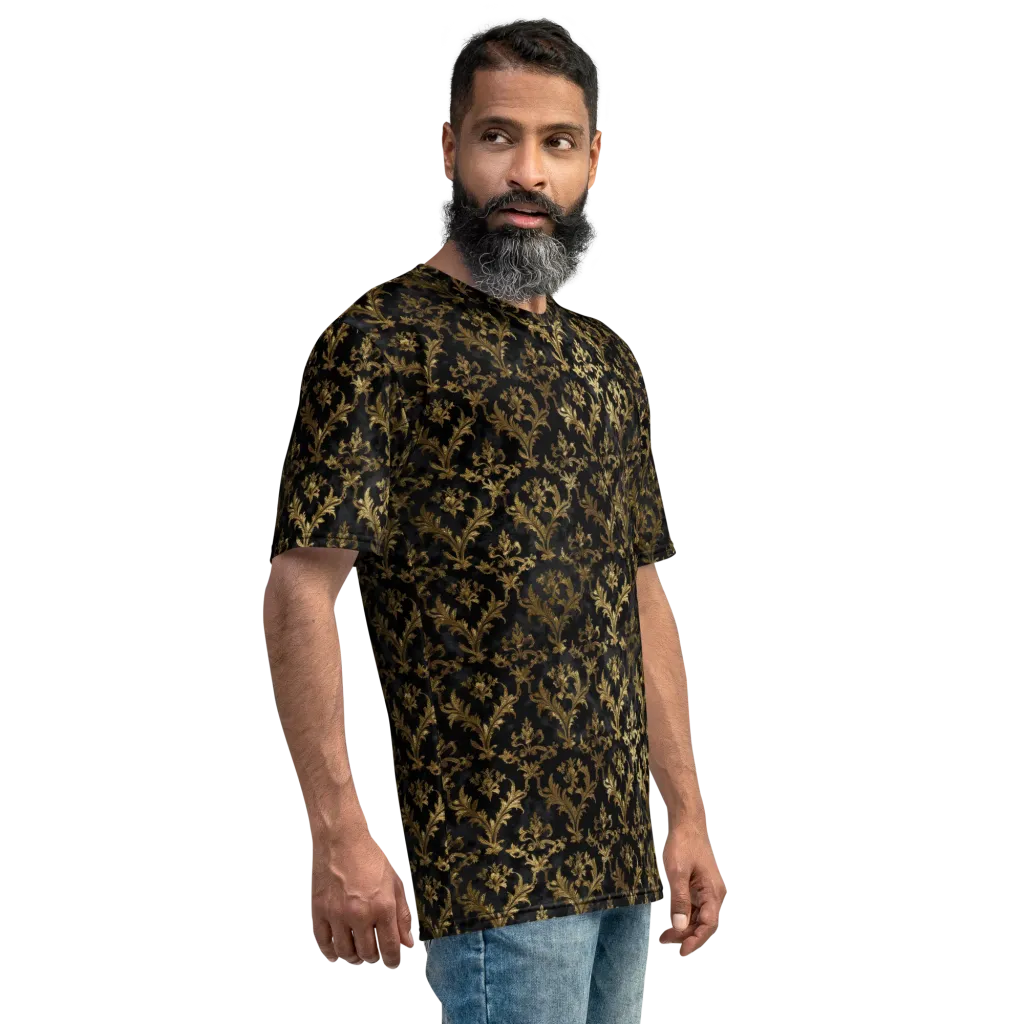Gilded Damask on Men's Crew Neck T-Shirt — Right