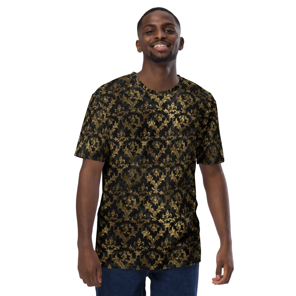Gilded Damask on Men's Crew Neck T-Shirt — Front