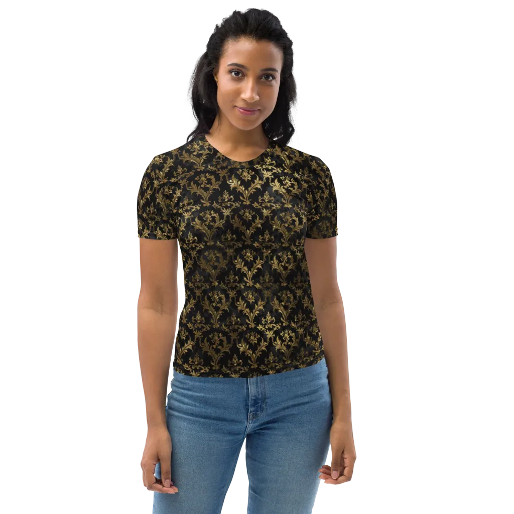 Gilded Damask on Women's Crew Neck T-Shirt — Front