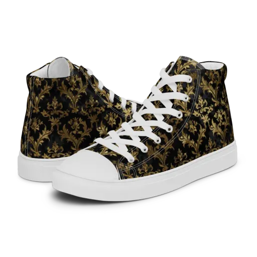 Gilded Damask on a Women's High Top Canvas Shoes