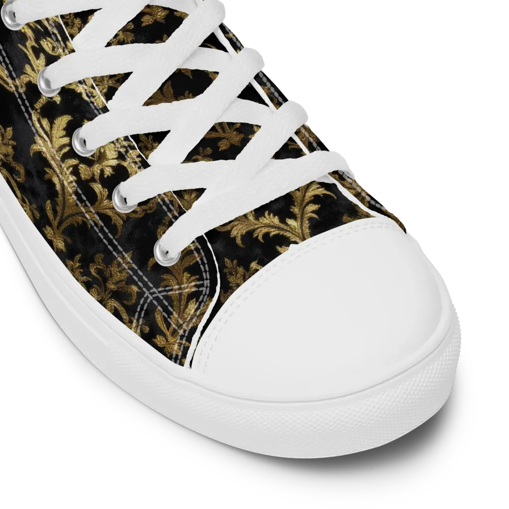 Gilded Damask on Women's High Top Canvas Shoes — Product details