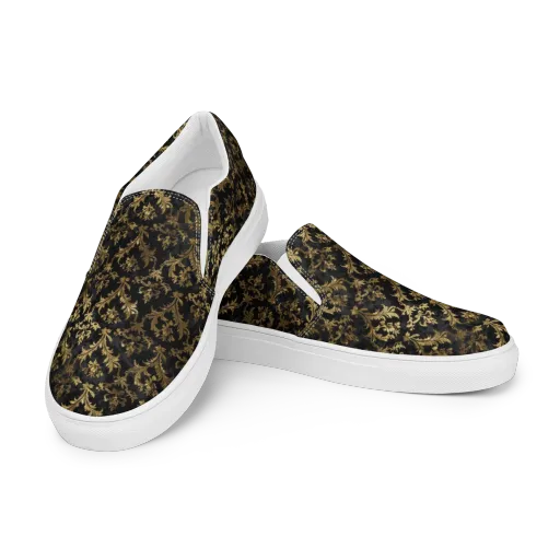 Gilded Damask on a Men's Slip-On Canvas Shoes