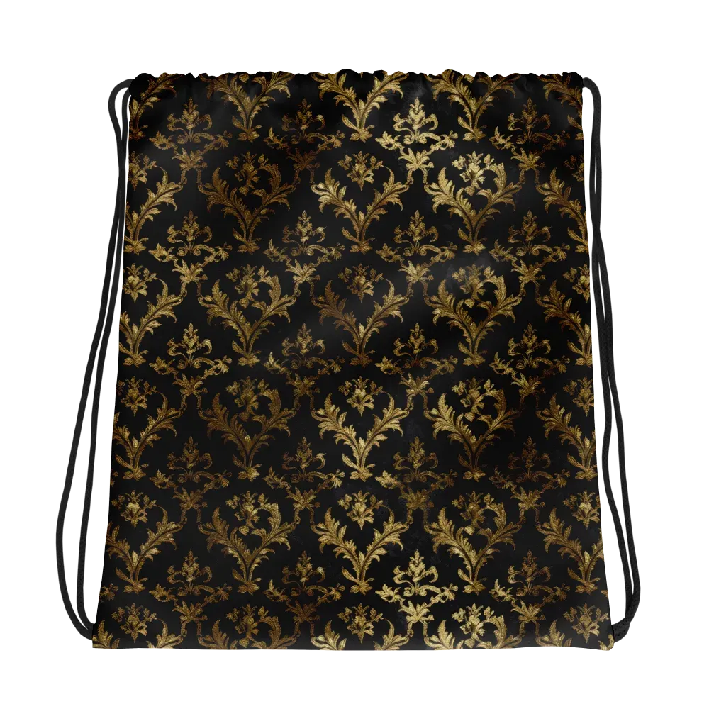 Gilded Damask on Drawstring Bag — Photo