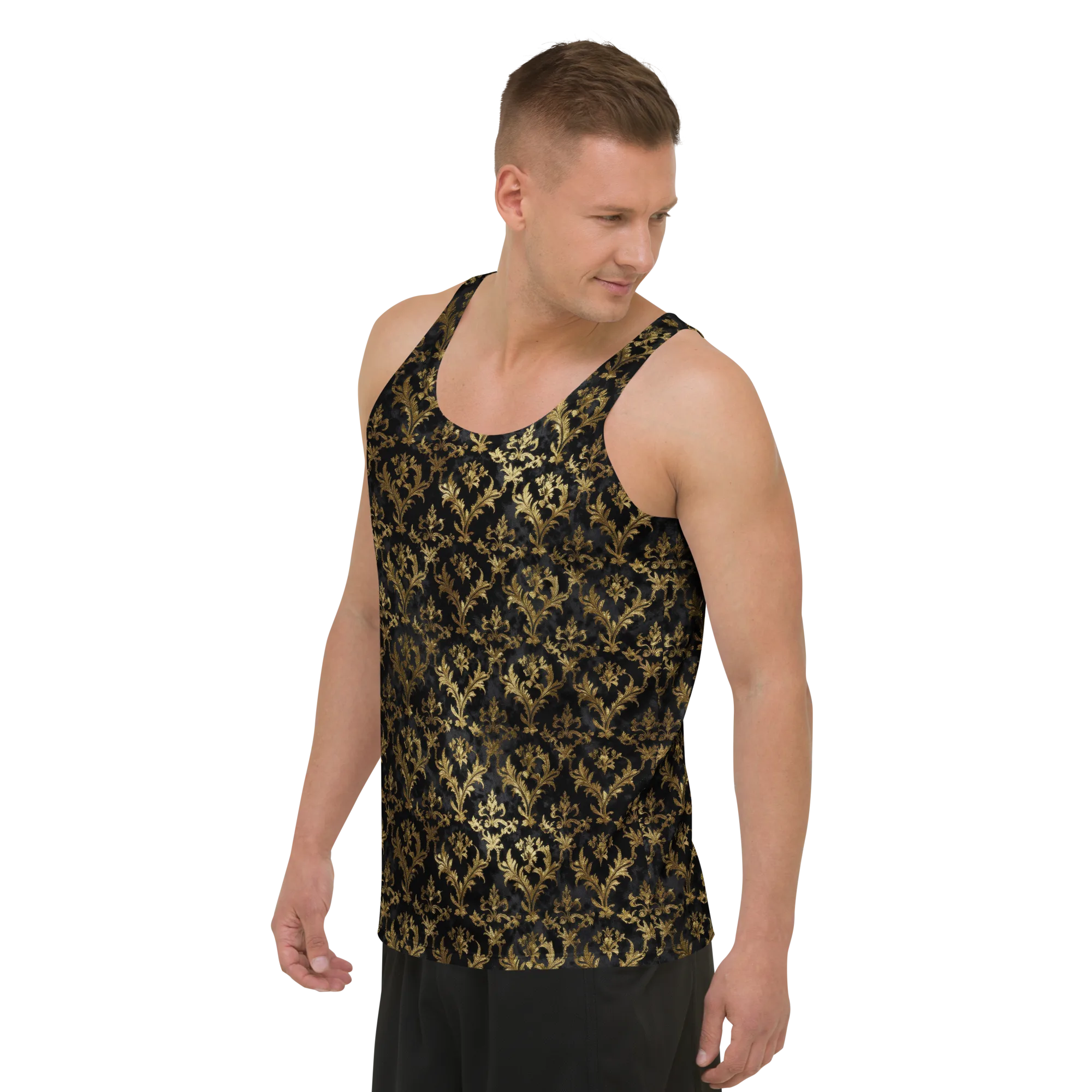 Gilded Damask on Men's Tank Top — Left Front