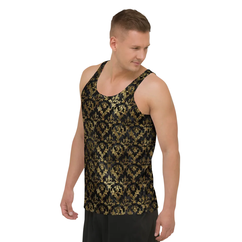 Gilded Damask on Men's Tank Top — Left Front