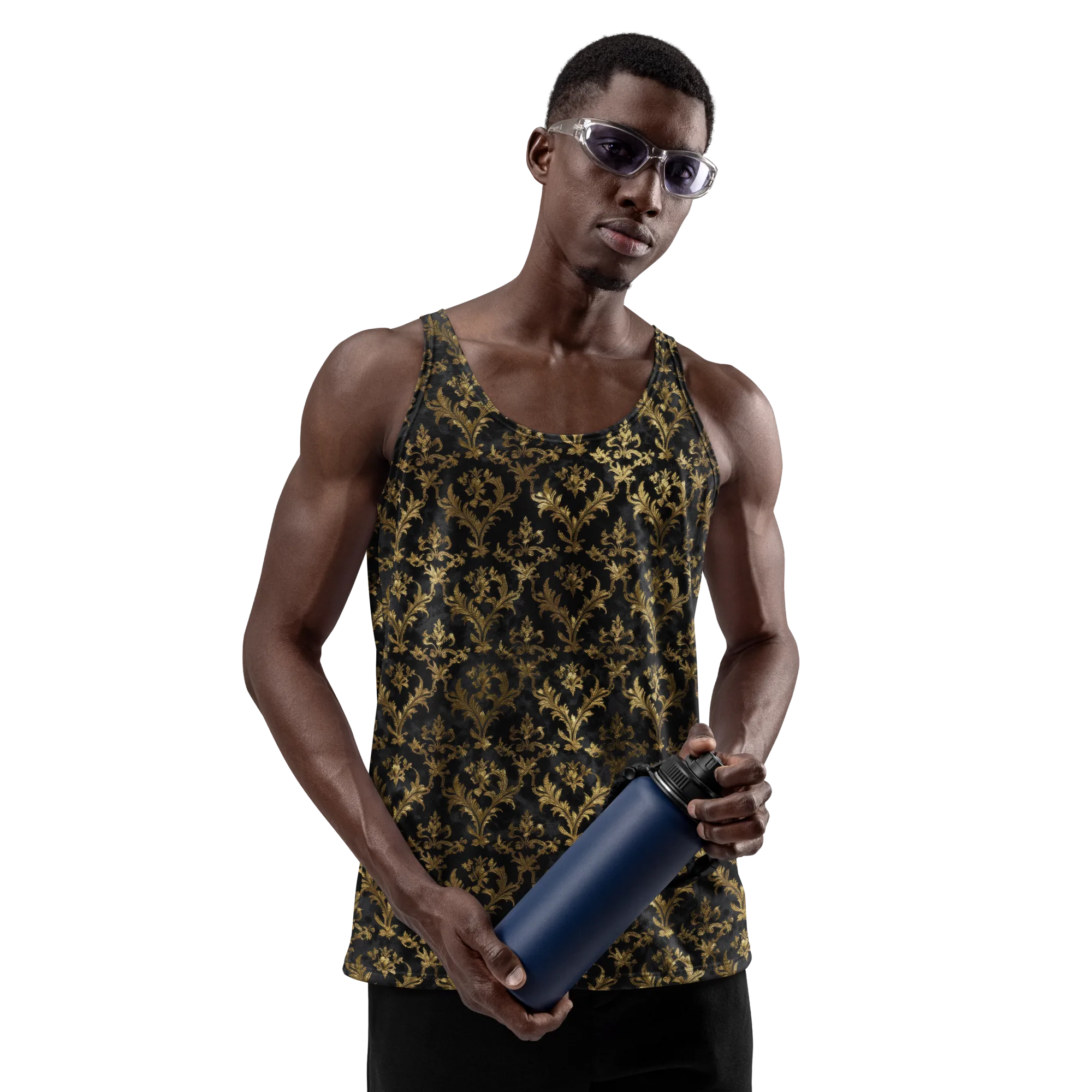 Gilded Damask on Men's Tank Top — Front