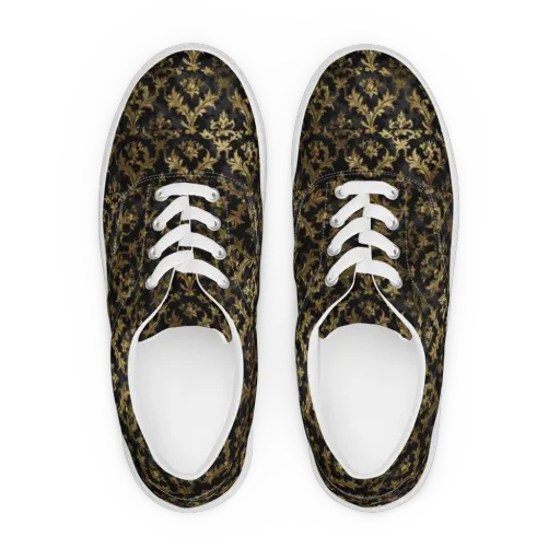 Gilded Damask on a Men's Lace-Up Canvas Shoes