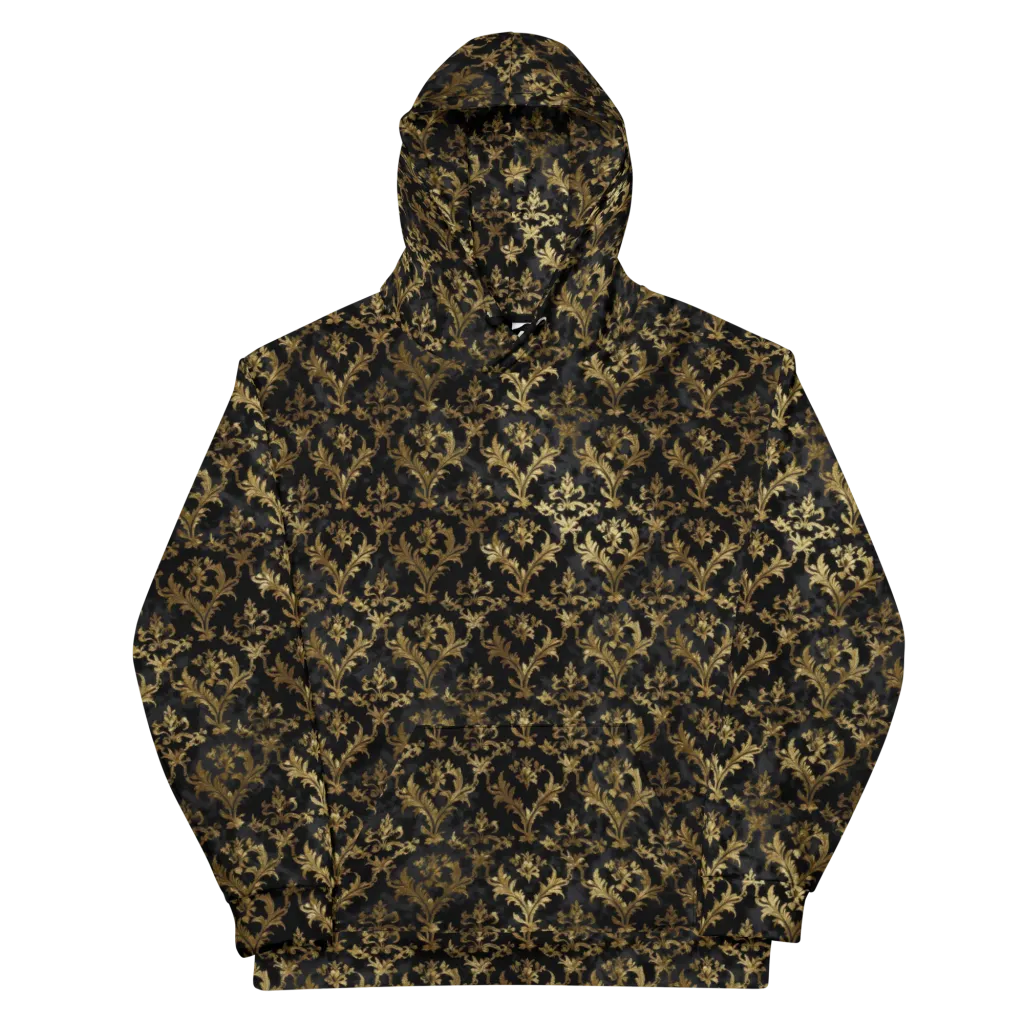 Gilded Damask on Cotton Hoodie — Front