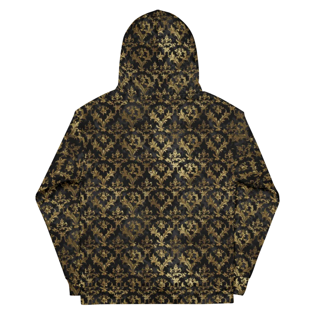 Gilded Damask on Cotton Hoodie — Back
