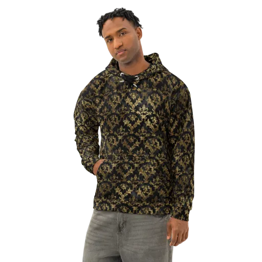 Gilded Damask on a Cotton Hoodie