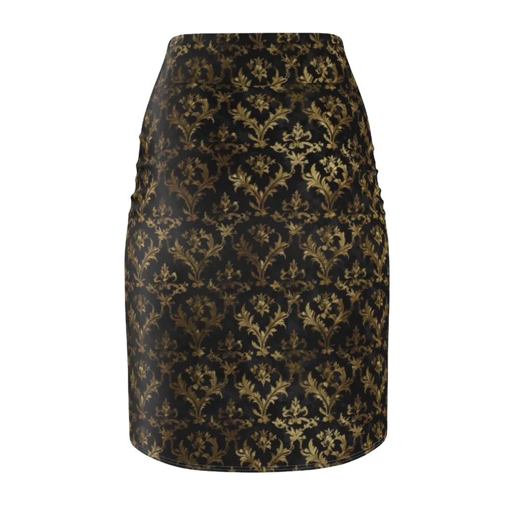 Gilded Damask on Pencil Skirt — Back