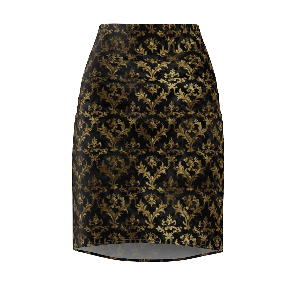 Gilded Damask on Pencil Skirt — Front