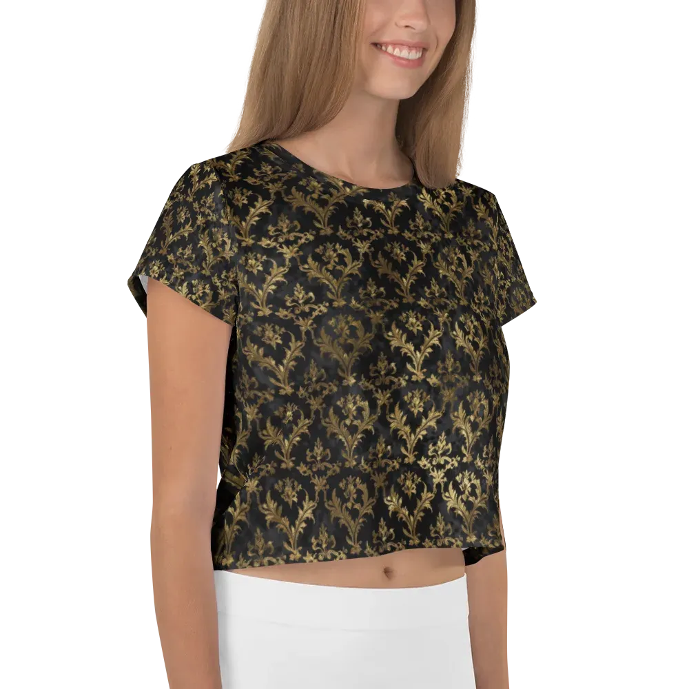 Gilded Damask on Crop Tee — Right