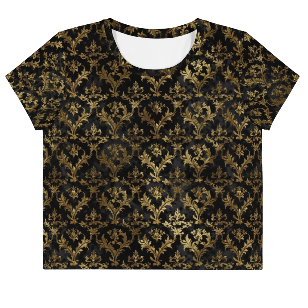 Gilded Damask on Crop Tee — Front