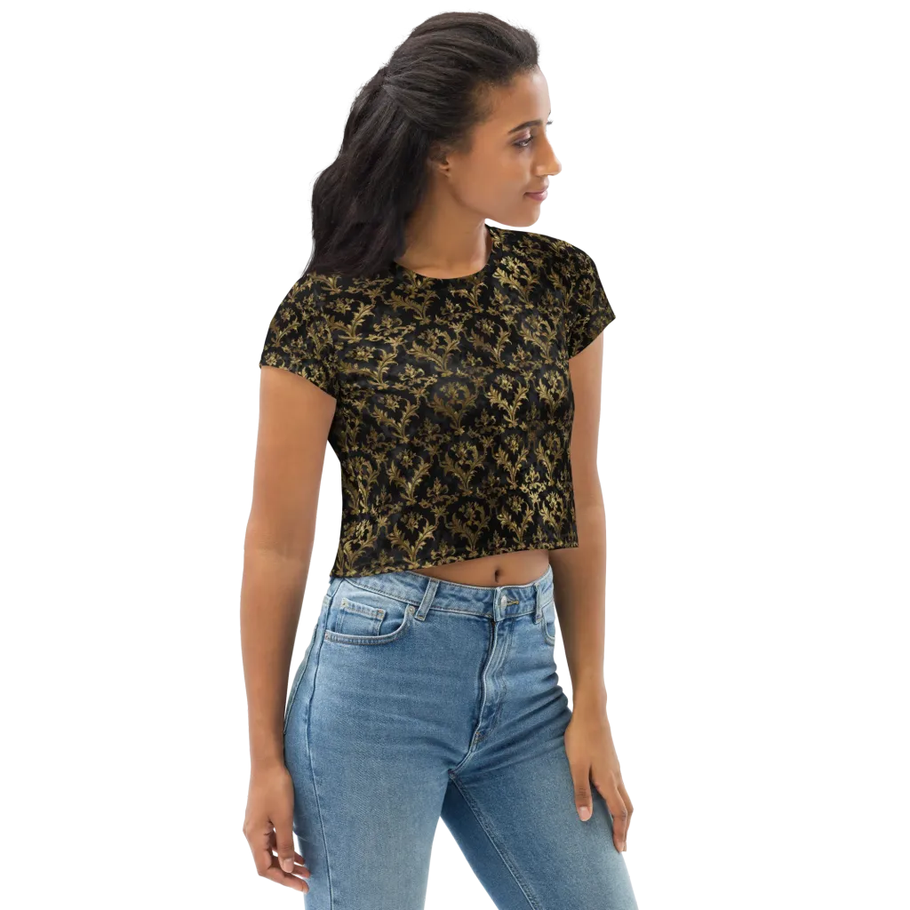 Gilded Damask on Crop Tee — Right Front