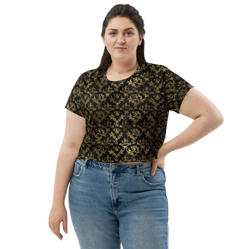 Gilded Damask on Crop Tee — Front