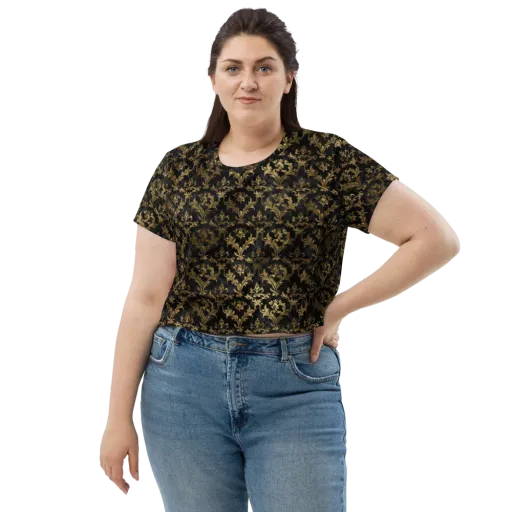 Gilded Damask on a Crop Tee